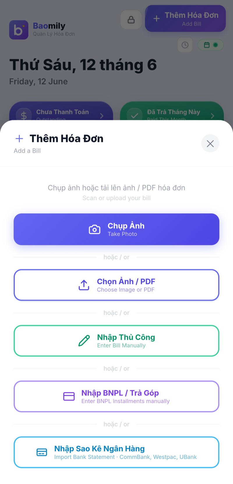 Add a bill